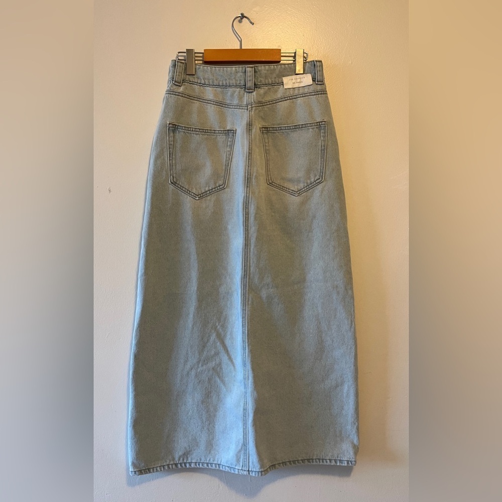 Light Wash Denim Maxi Skirt - Picture 3 of 11